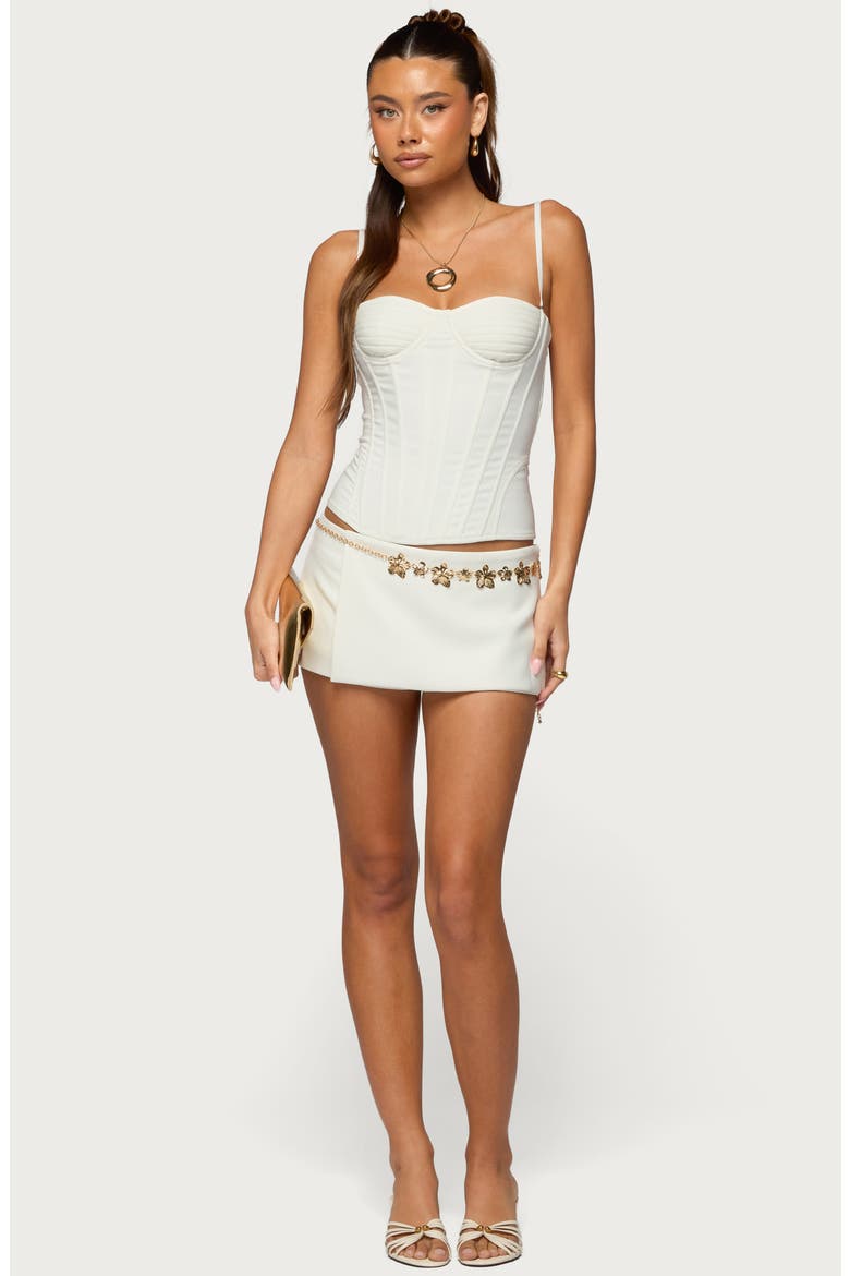 Alixa Pleated Underwire Corset Top, Alternate, color, WHITE