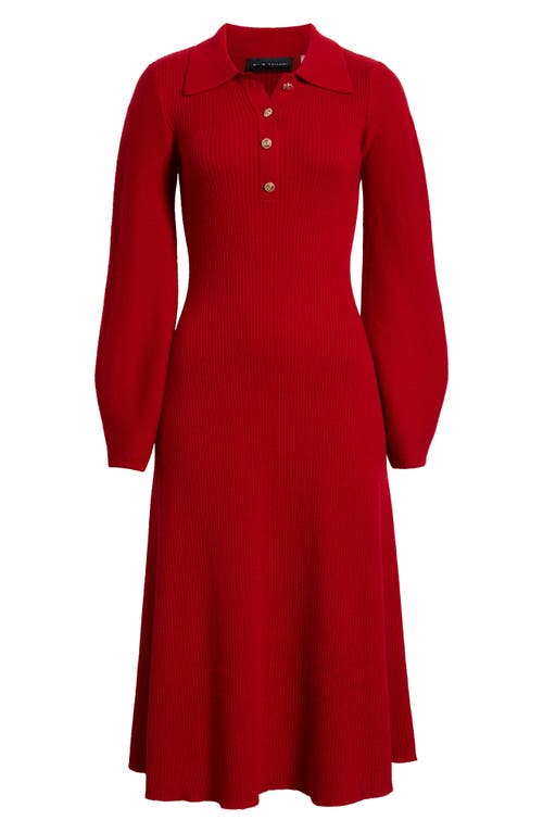 Elie Tahari The Shawna Long Sleeve Cashmere Dress In Red