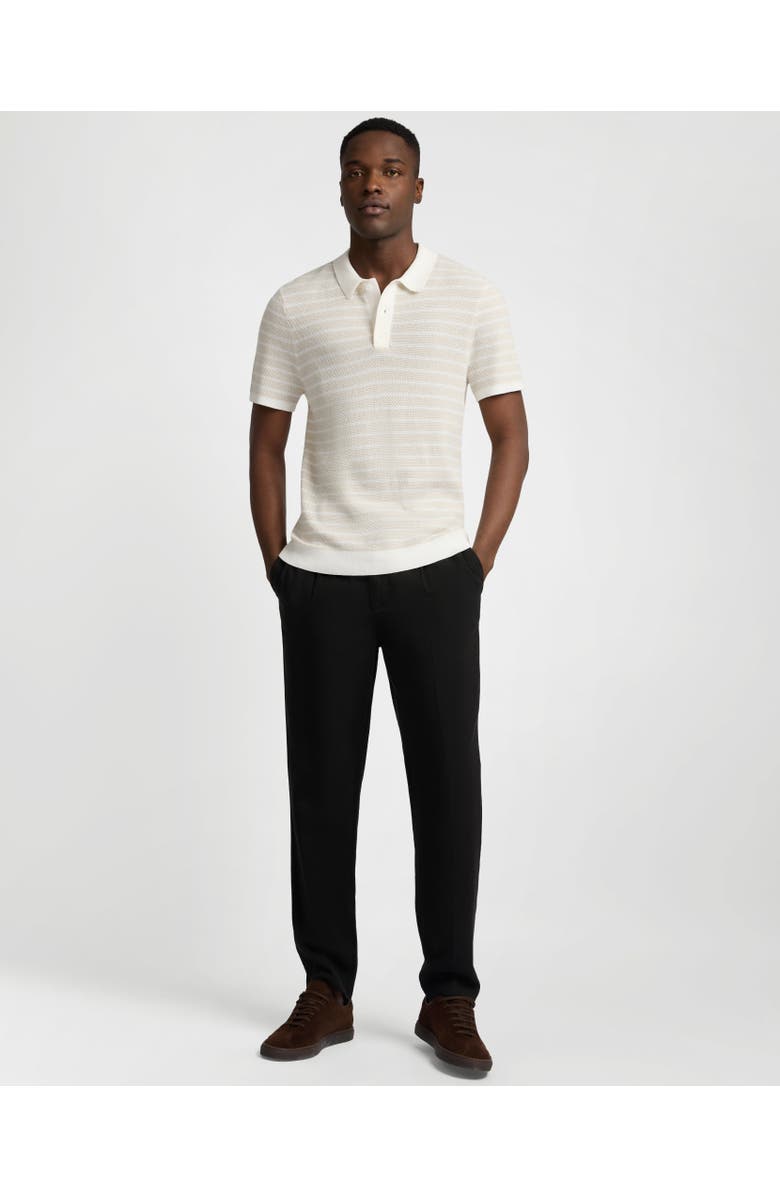 Onia Cotton Textured Knit Polo Tee, Main, color, Stone/Egret