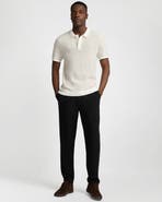 Onia Cotton Textured Knit Polo Tee