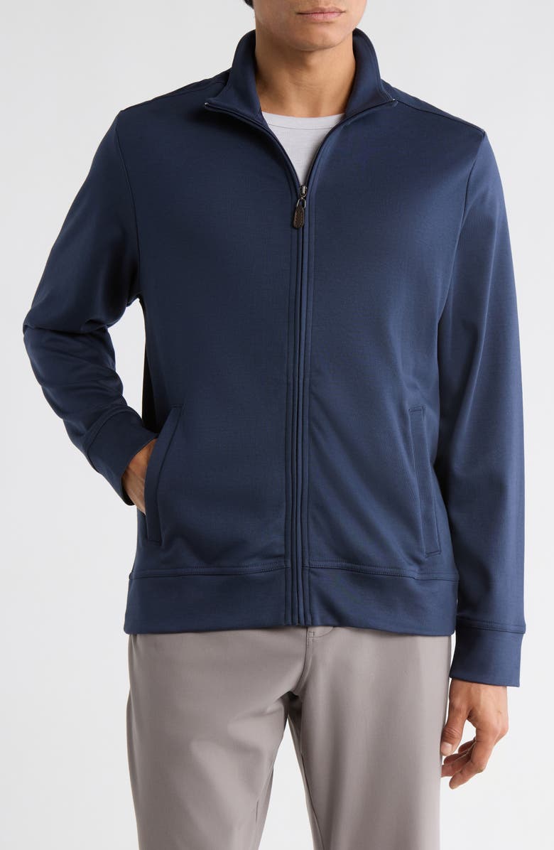 Tommy Bahama Martinique Cotton Zip-Up Jacket, Main, color, Ocean Deep