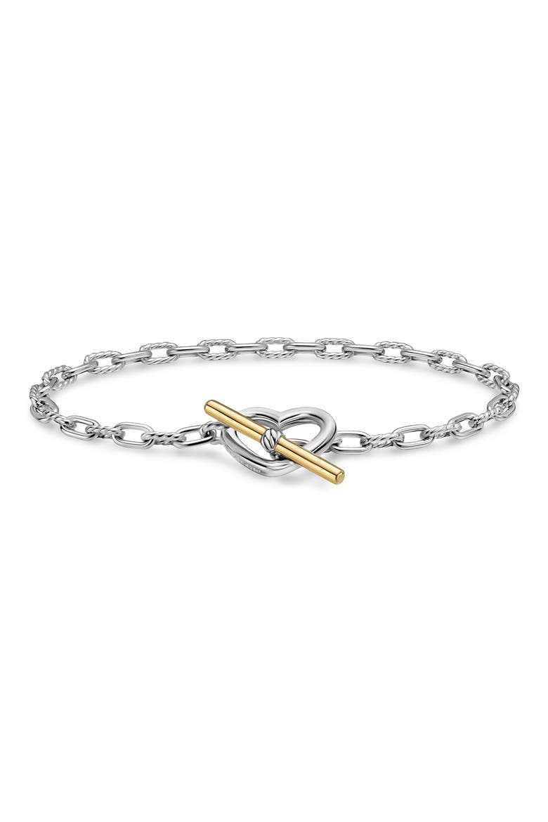 DY Madison Heart Toggle Bracelet in Sterling Silver & 18K Yellow Gold, 3mm, Main, color, SILVER