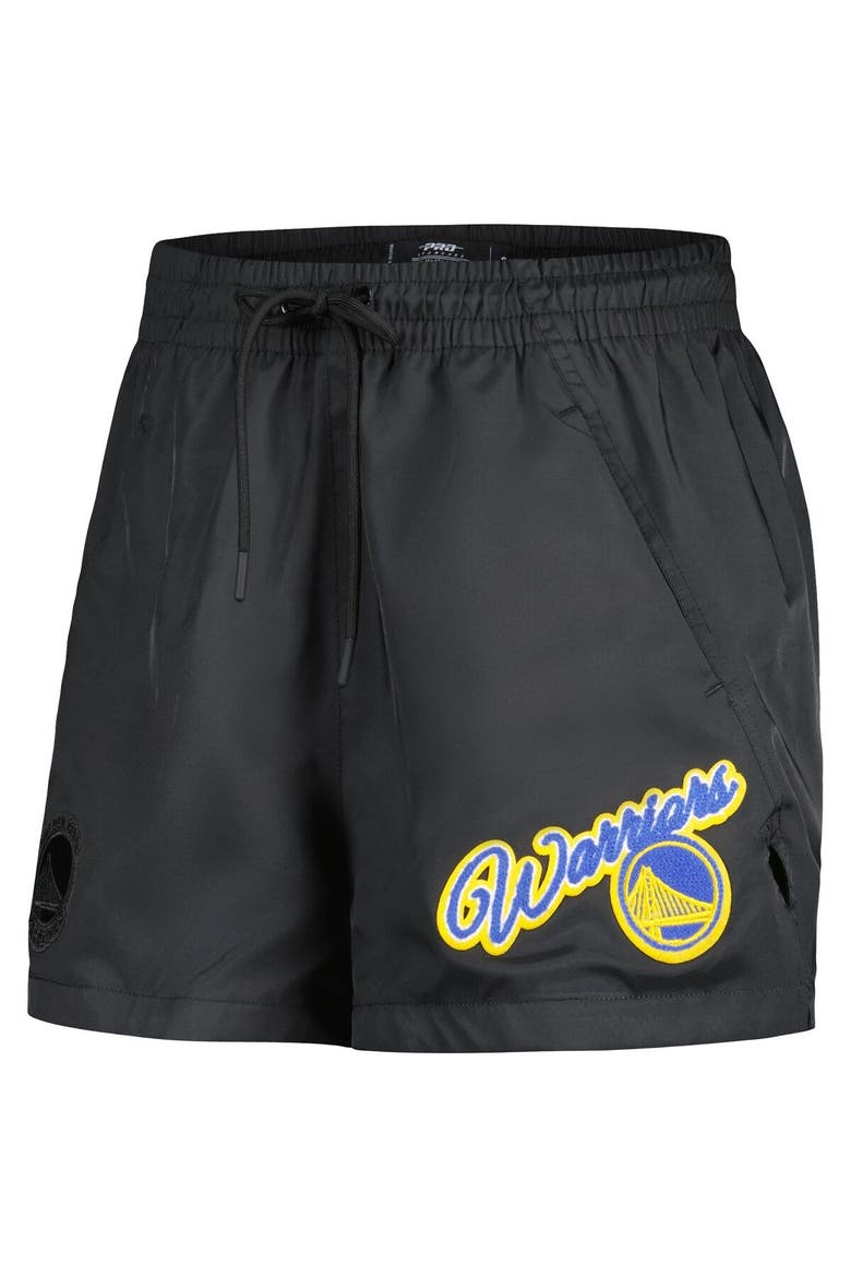 Women's Pro Standard  Black Golden State Warriors Script Woven Shorts, Alternate, color, Black