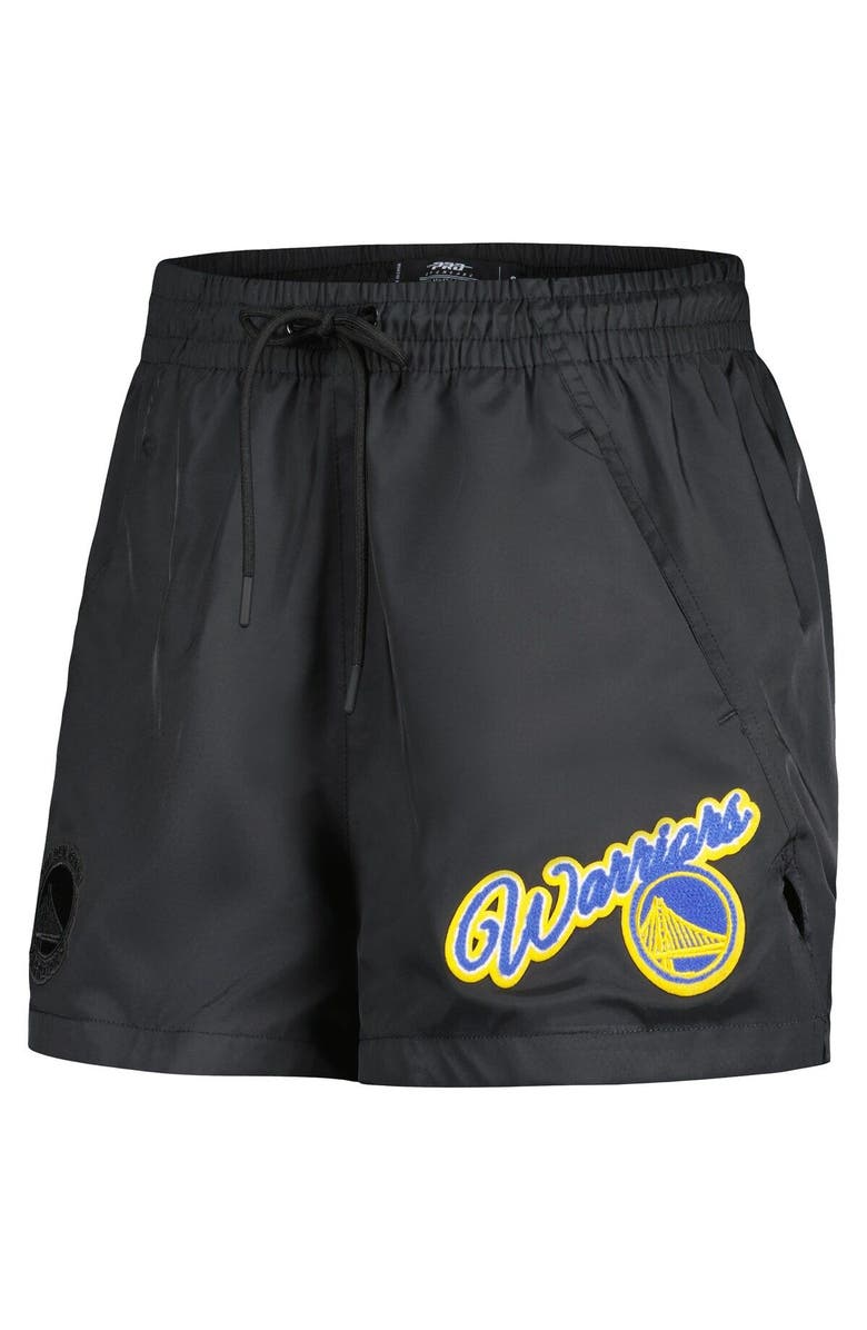 PRO STANDARD Women's Pro Standard Black Golden State Warriors Script Woven Shorts, Alternate, color, Black