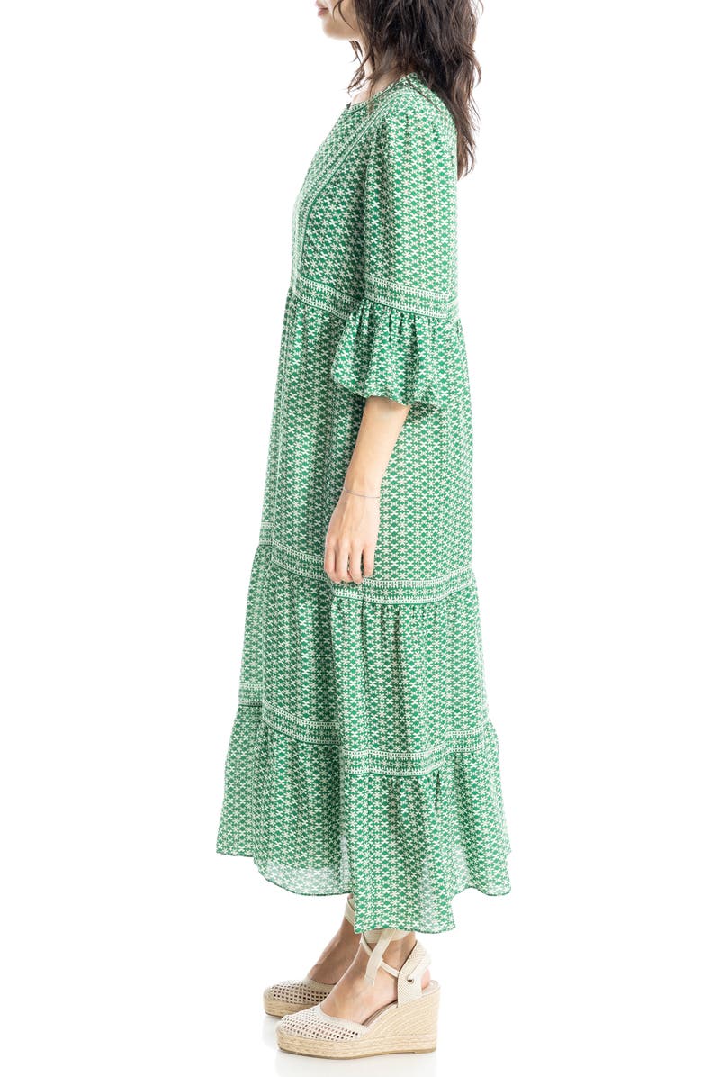 MAX STUDIO Bubble Sleeve Crepe Maxi Dress, Alternate, color,