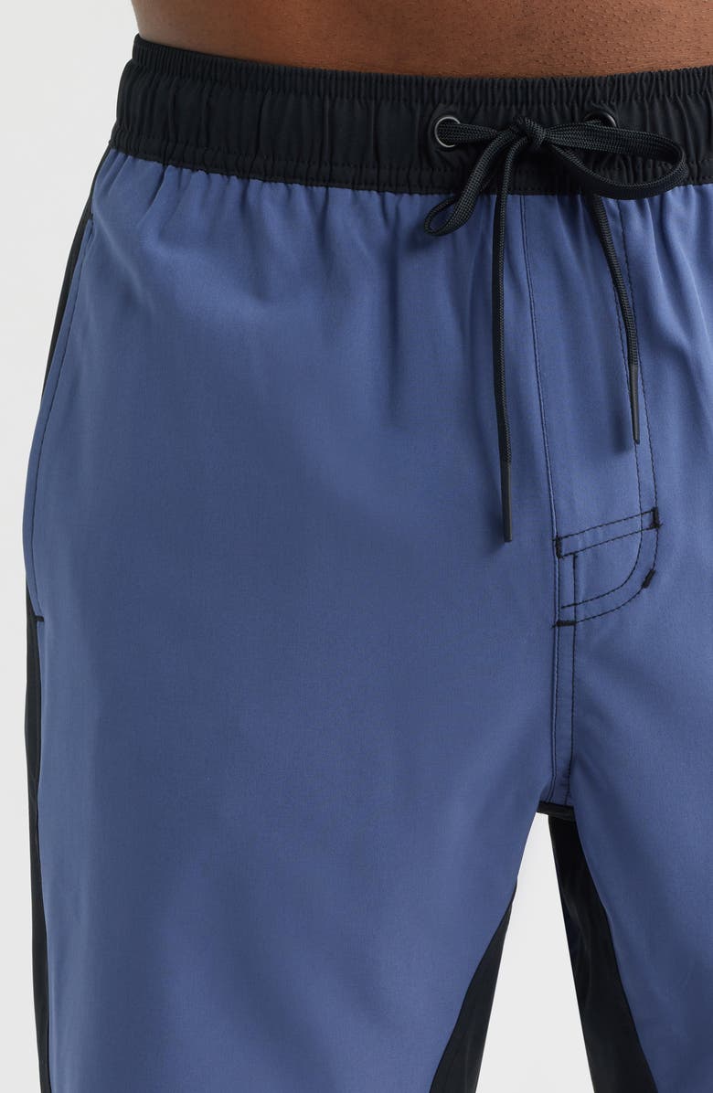 SANTO STUDIO Tempo Wordmark Performance Drawstring Shorts, Alternate, color, Blue