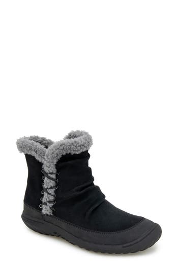 Jbu Briar Faux Fur Trim Bootie In Black