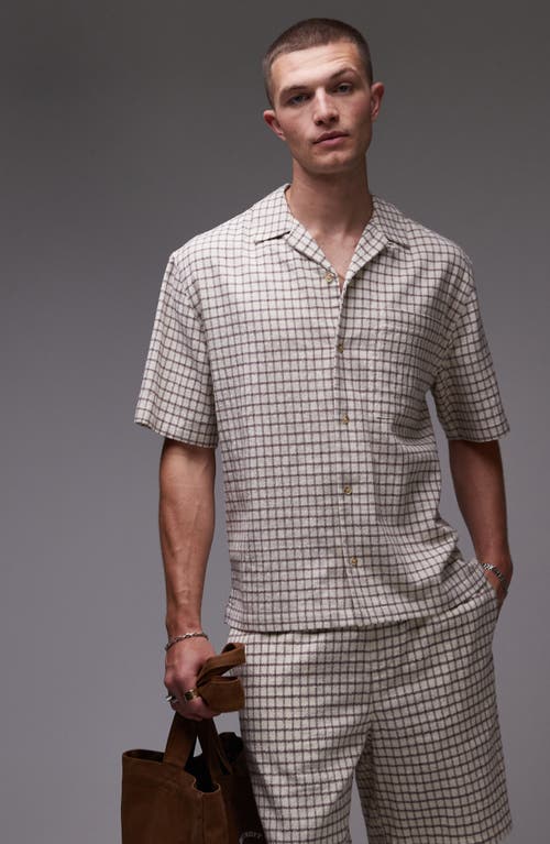 Topman Oversized Cropped Pants In Ecru-neutral In Brown