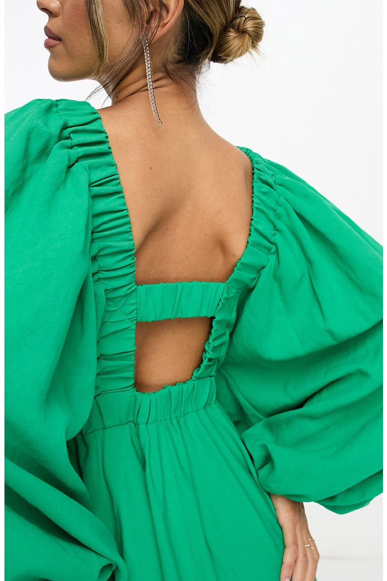 Structured Long Sleeve Minidress, Alternate, color, MEDIUM GREEN