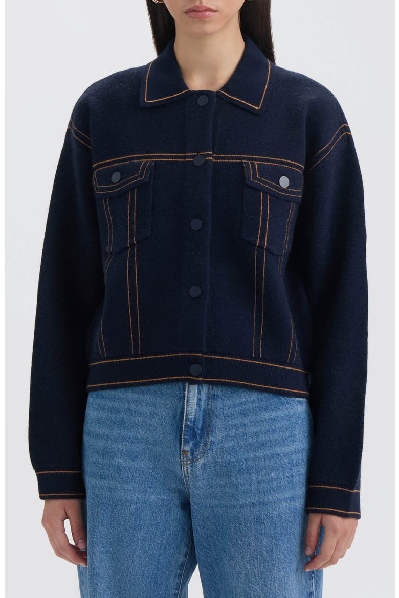 Sweater Jacket, Main, color, NAVY