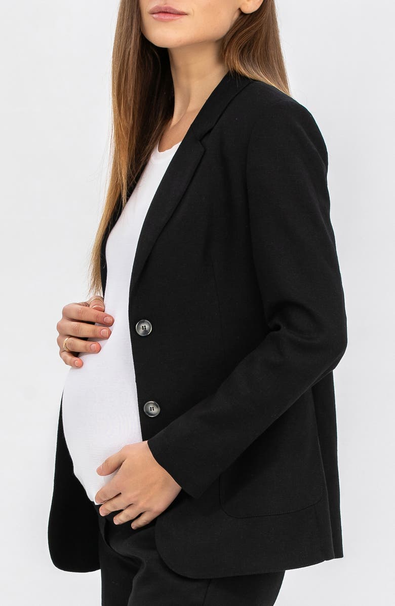 PIETRO BRUNELLI MATERNITY Eliana Two-Button Maternity Blazer, Alternate, color, Black