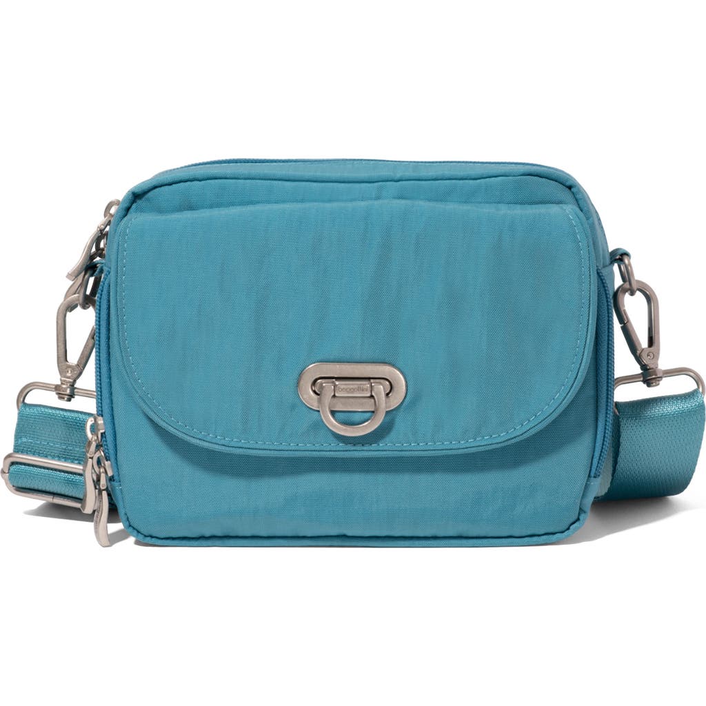 Baggallini Coastal Flip Lock Camera Bag Crossbody In Seaside Blue