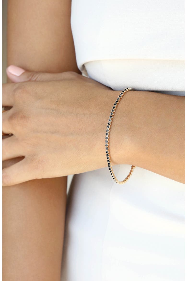 Minimalist Cubic Zirconia Tennis Bracelet, Alternate, color, BLACK