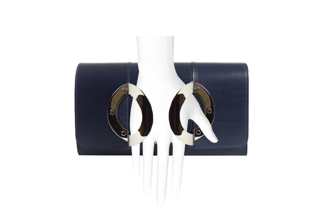 PERRIN PARIS La Croisette Strass Clutch, Alternate, color, Navy