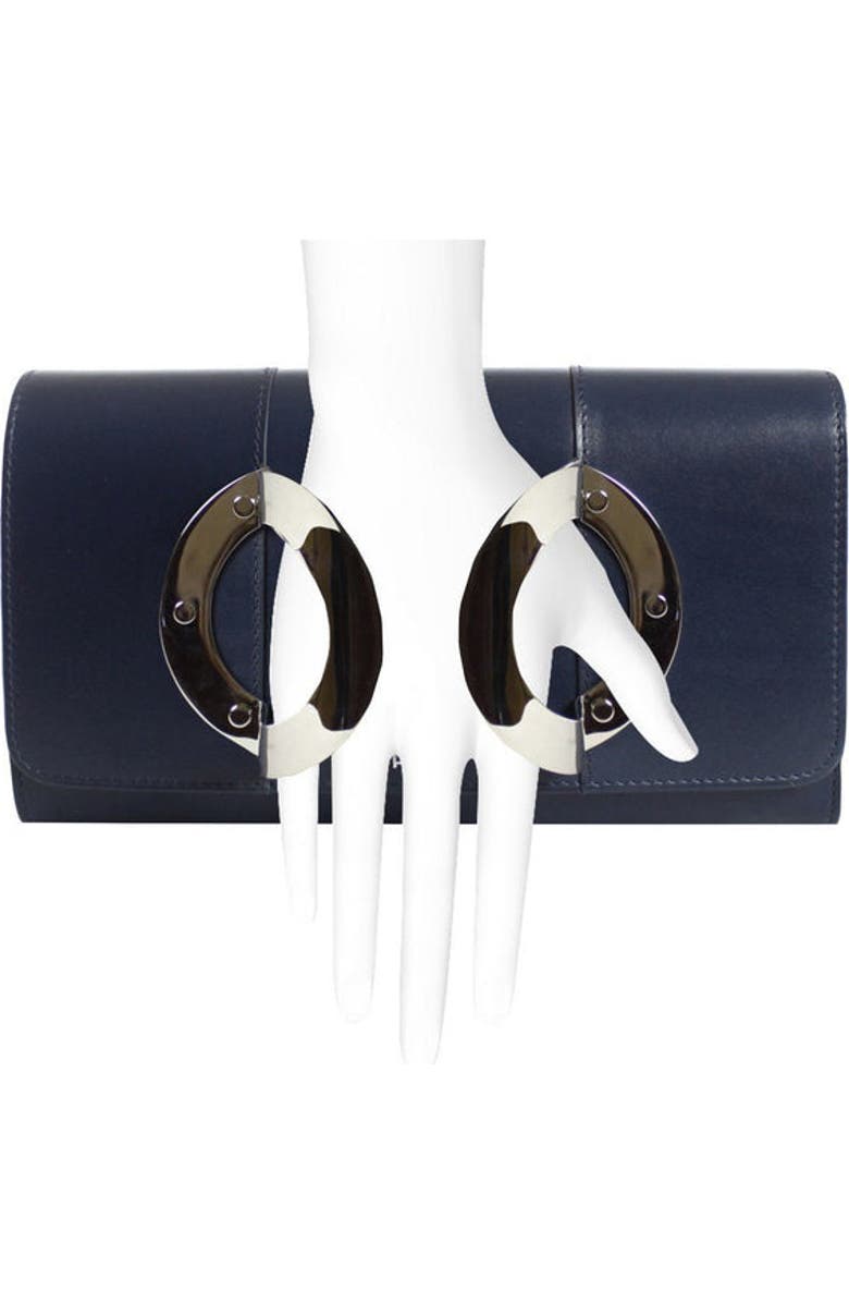 PERRIN PARIS La Croisette Strass Clutch, Alternate, color, Navy