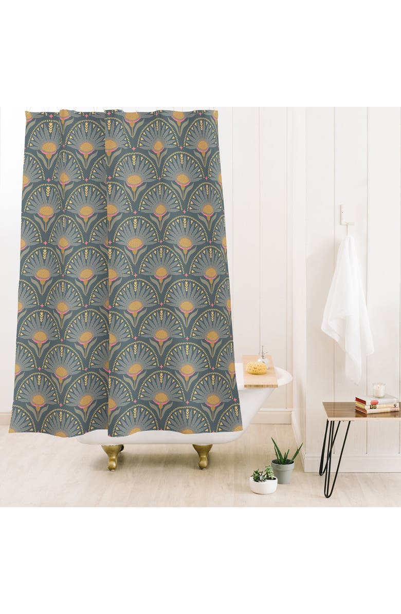 Deny Designs Floral Fans Shower Curtain, Alternate, color, Green