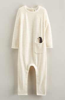 Nordstrom Stripe Embroidered Pocket Romper