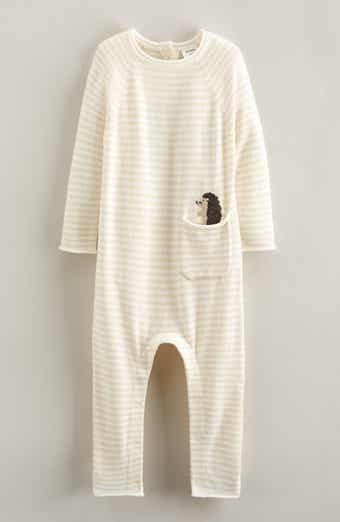 Nordstrom Stripe Embroidered Pocket Romper