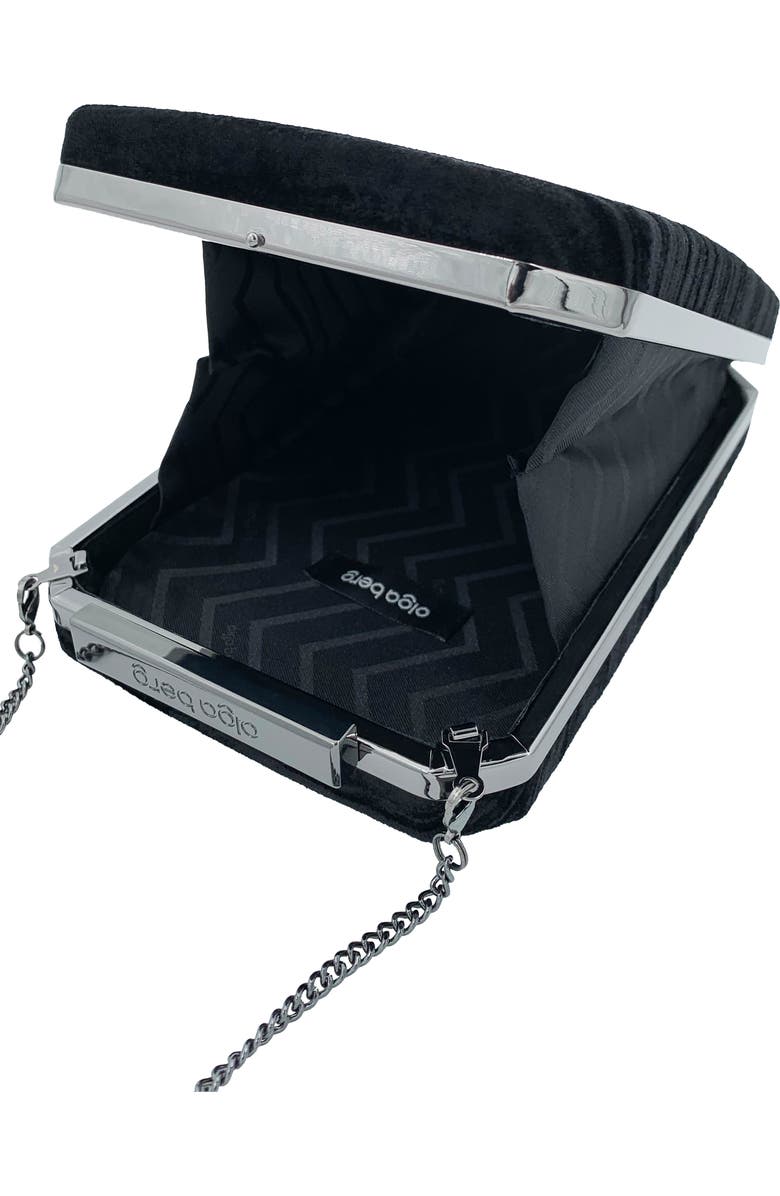 Olga Berg Cassandra Velvet Box Clutch, Alternate, color,
