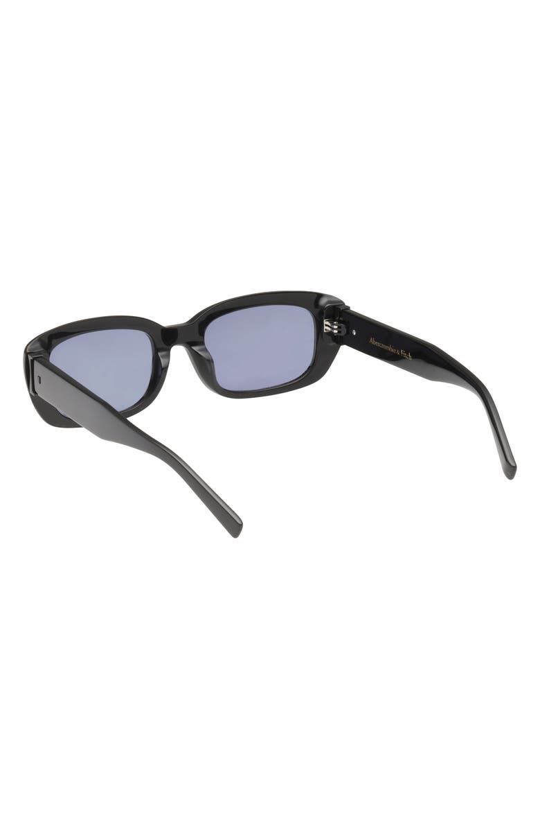 ABERCROMBIE & FITCH 52mm Rectangular Sunglasses, Alternate, color, Shiny Black / Smoke Lens