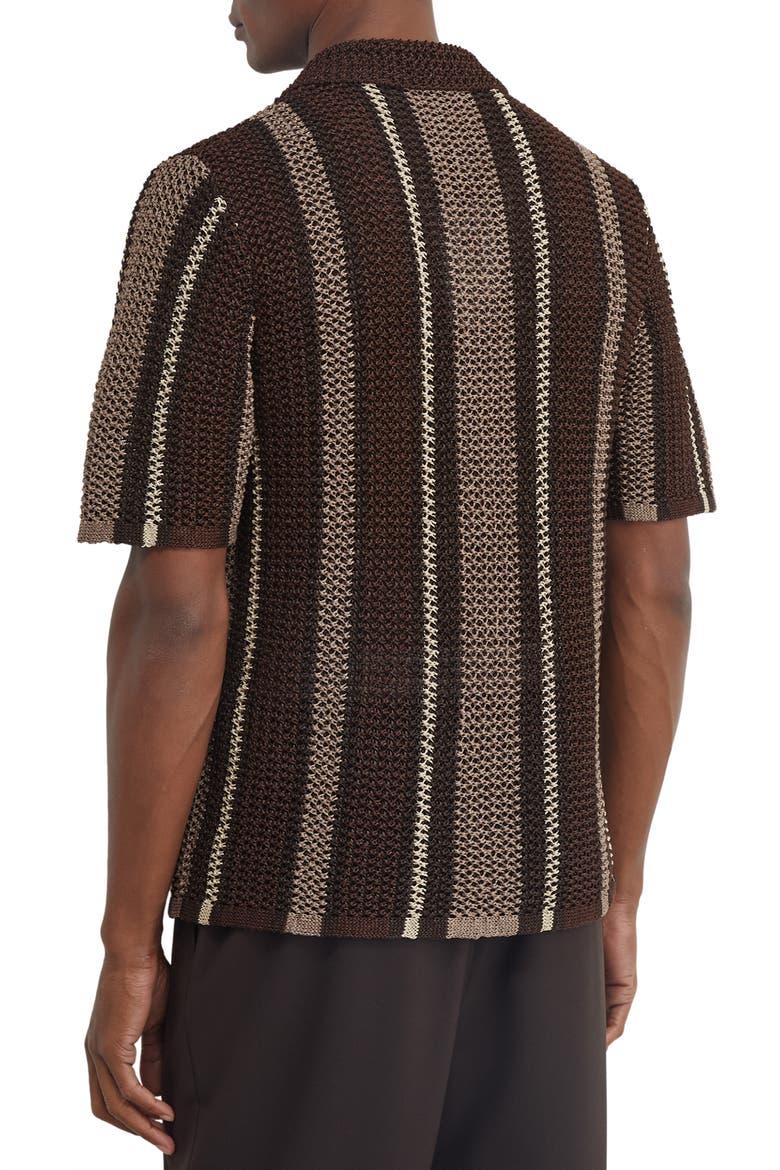 Farin Striped Short Sleeve Sweater, Alternate, color, CHOCOLATE BROWN