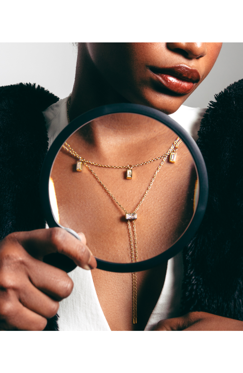 Hey Harper Crystal Gumdrop Necklace, Alternate, color, Gold