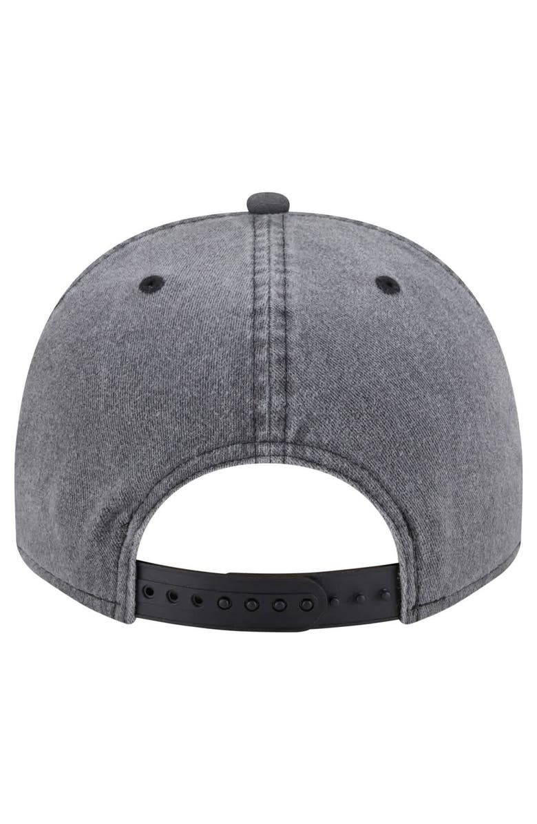 New Era Men's New Era  Charcoal Orlando Magic Throwback Washed Pre-Curved 9FIFTY Snapback Hat, Alternate, color, 