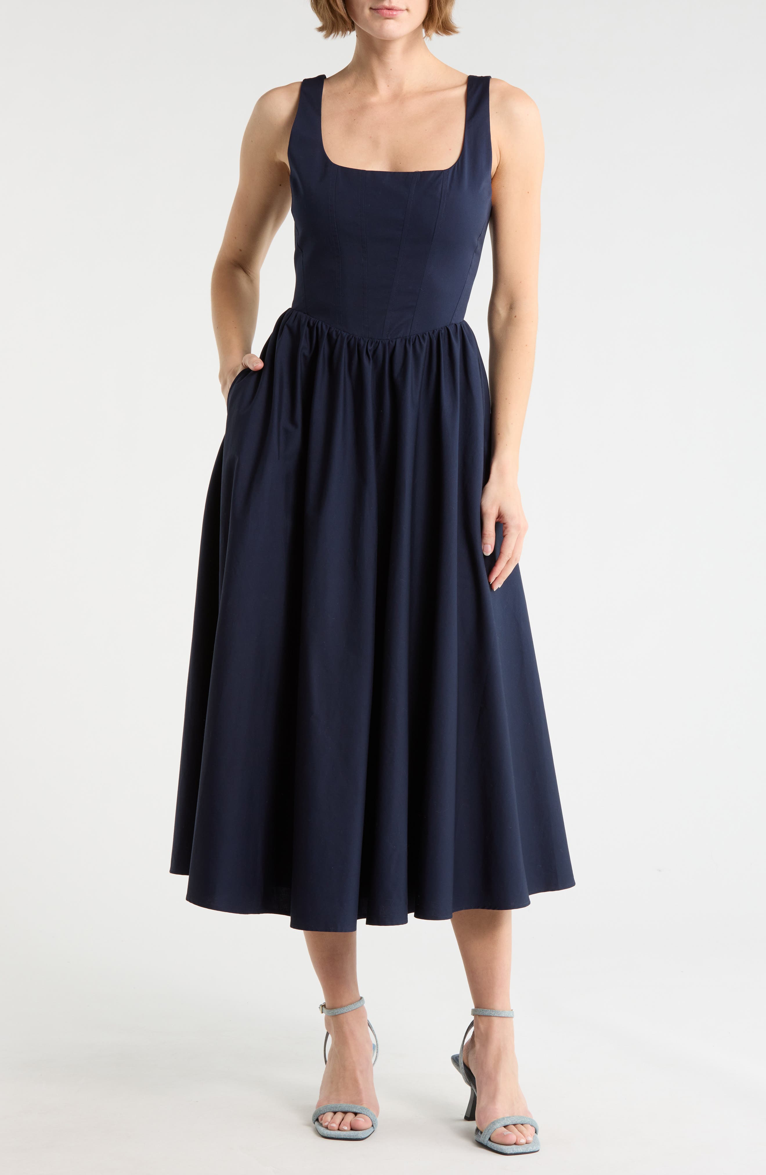 WAYF Corset Midi Dress