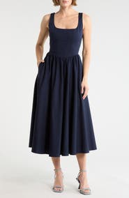 WAYF Corset Midi Dress