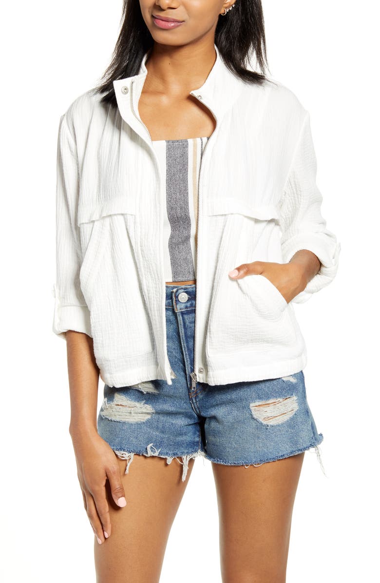 BB Dakota by Steve Madden BB Dakota Roll Sleeve Cotton Jacket, Main, color, 