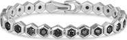 David Yurman Men's Hex Pavé Tennis Bracelet in Black Titanium with Black Diamonds