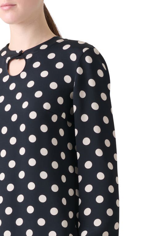 Akris Punto Polka Dot Long Sleeve Top