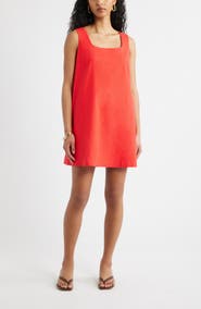 Open Edit Linen Blend Shift Dress