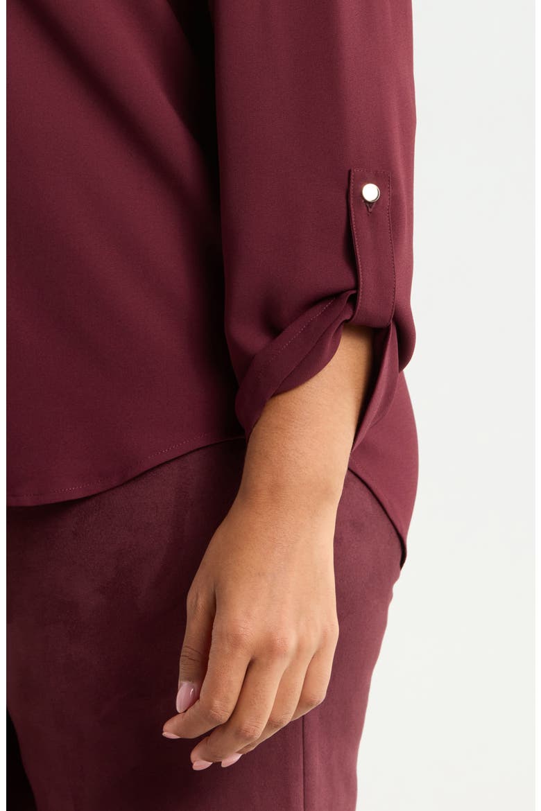 V-Neck Point Collar Shirt, Alternate, color, BAROLO