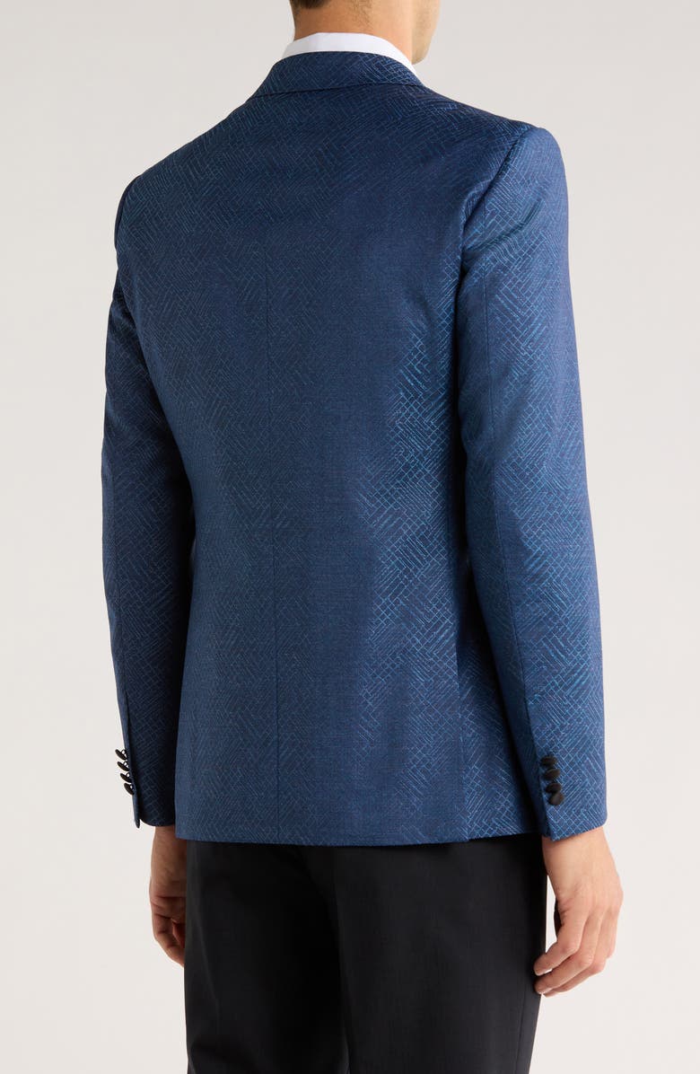 John Varvatos Star USA Geometric Wool Blend Dinner Jacket, Alternate, color, Blue