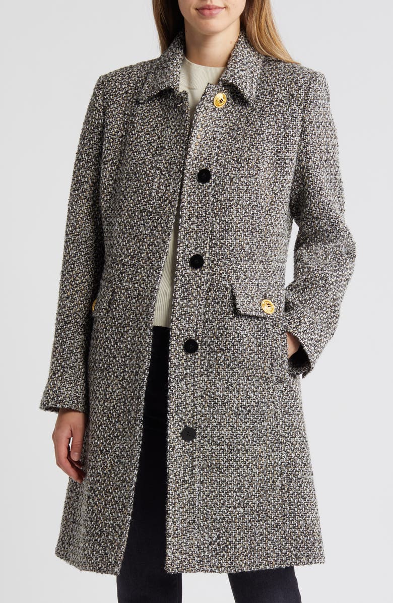 Sam Edelman Single Breasted Tweed Coat, Alternate, color, 