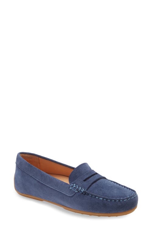 Samuel Hubbard Free Spirit Penny Loafer in Stonewashed Blue Suede 