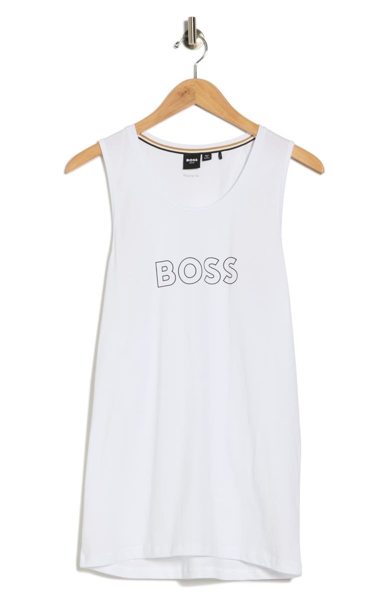 BOSS Logo Beach Tank Top, Alternate, color, White