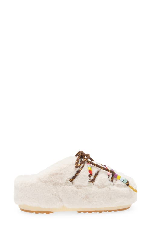 Moon Boot Women's Beaded Faux Fur Slippers