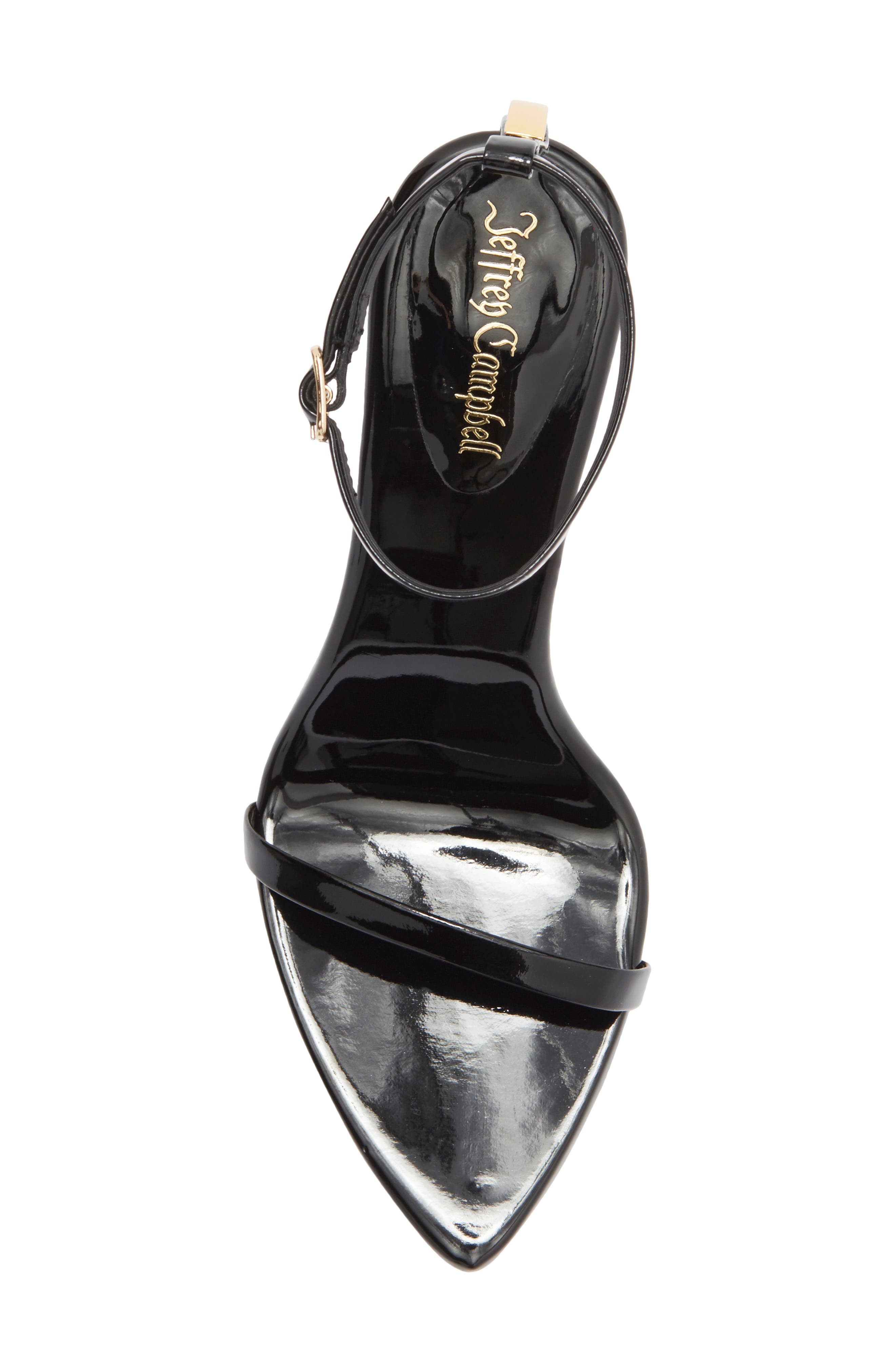 Jeffrey Campbell Obsession Ankle Strap Sandal, Alternate, color, Black Patent Gold