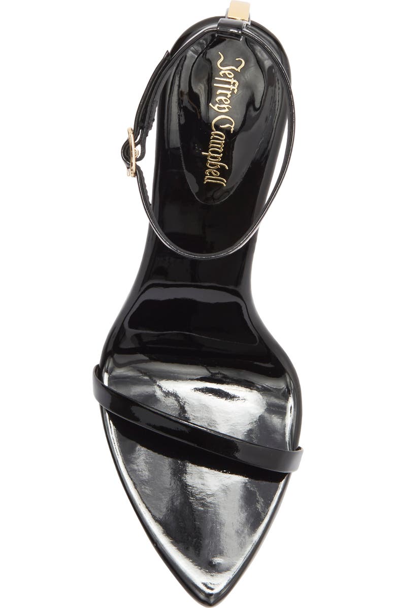 Jeffrey Campbell Obsession Ankle Strap Sandal, Alternate, color, Black Patent Gold