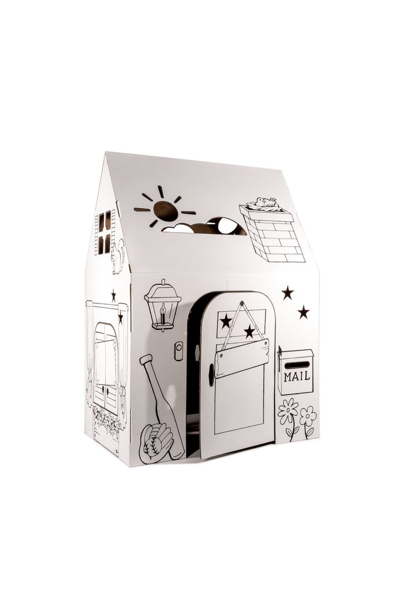 Easy Playhouse Kid
s Art 
Craft Blank Cardboard Clubhouse, Main, color, Multicolored