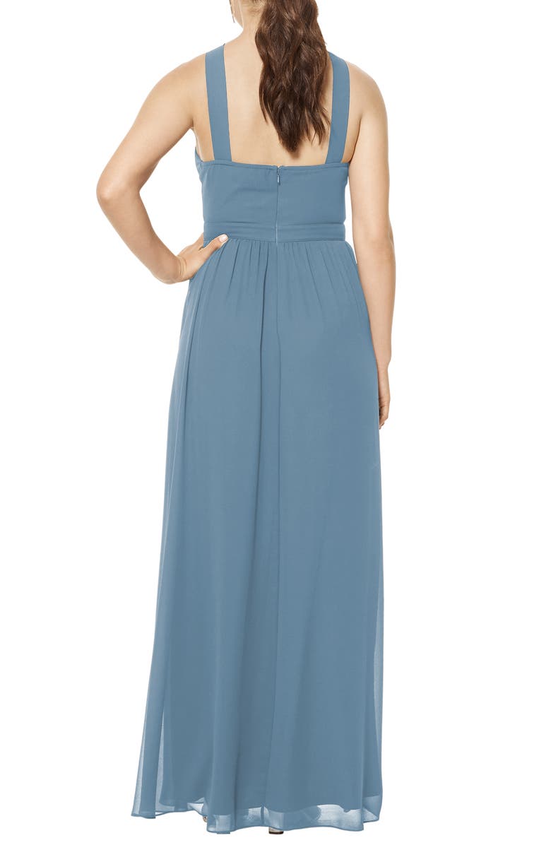 #Levkoff Halter Chiffon A-Line Gown, Alternate, color,