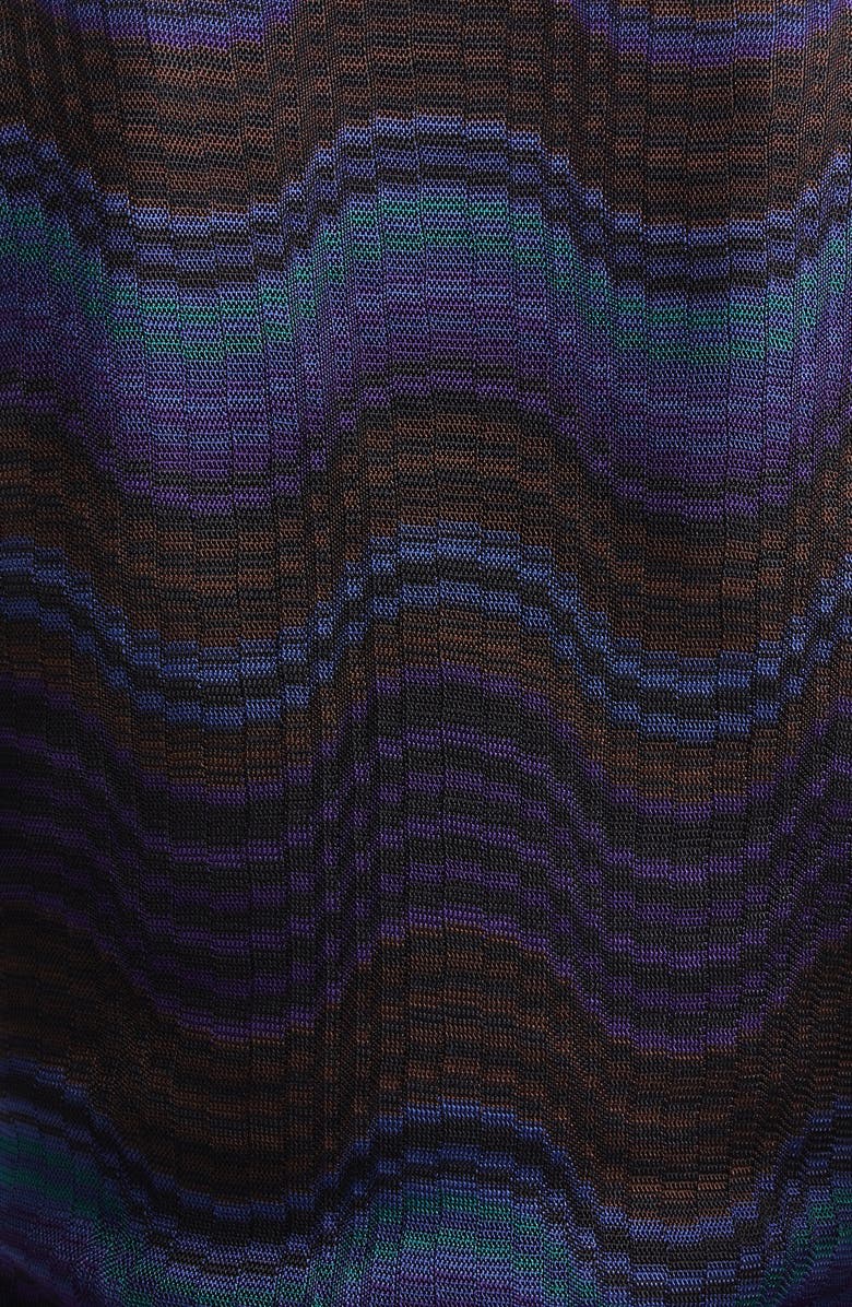 Missoni Wavy Stripe Long Sleeve Raschel Knit Midi Dress, Alternate, color, Blue And Brown Tones