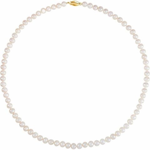 Panache Cultured Freshwater Pearl 18" Necklace in 14K Gold