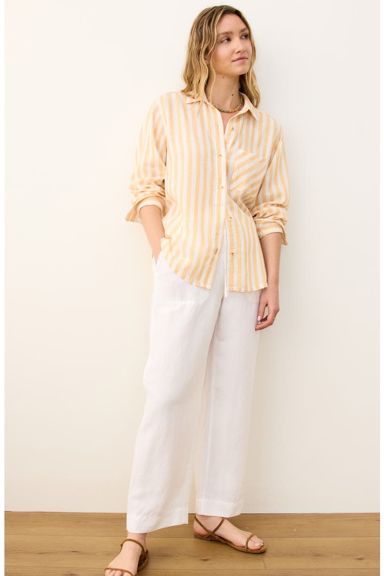 Jane Stripe Button-Up Shirt, Alternate, color, YELLOW/ WHITE STRIPE