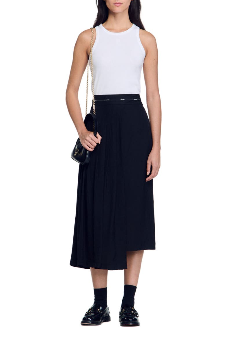 SANDRO Long asymmetrical skirt, Alternate, color, 