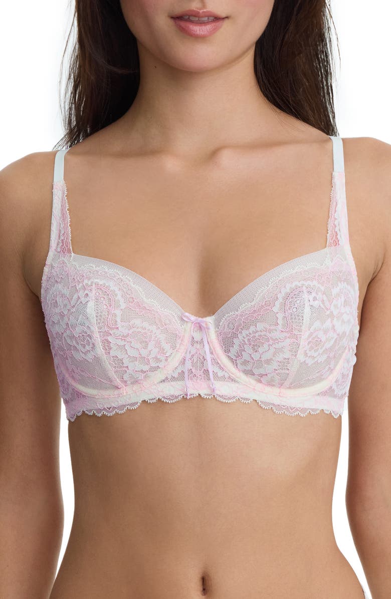 Skarlett Blue Minx Underwire Balconette Bra, Main, color, Whipped Cream/ Lilac Pink