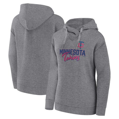 Women's Fanatics Branded Heather Gray Minnesota Twins Script Favorite Lightweight Pullover Hoodie