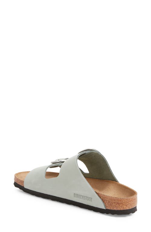 Birkenstock Arizona Nubuck Leather Womens Sandals In Stone Coin